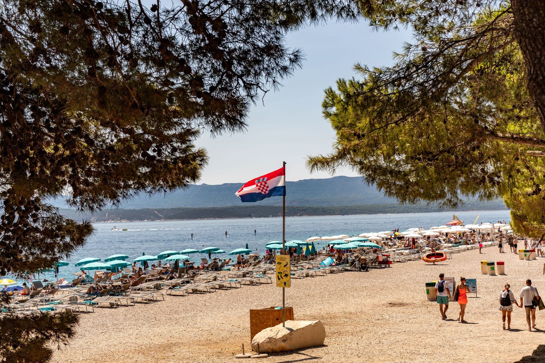Plage de Zlatni Rat, île de Brač, Dalmatie centrale